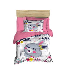 L'essentiel linge de maison Juego de funda nórdica PH149 Rosa, Blanco y Gris